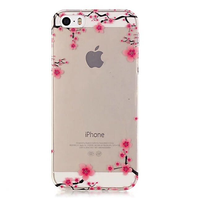  tok Για iPhone 5 / iPhone X iPhone X / iPhone 8 Plus / iPhone 8 Διαφανής Πίσω Κάλυμμα Λουλούδι Μαλακή TPU