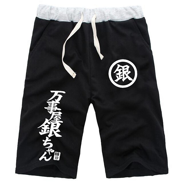  קיבל השראה מ Gintama Gintoki Sakata אנימה תחפושות קוספליי חולצות קוספליי / תחתון אחיד מכנסיים קצרים עבור בגדי ריקוד גברים