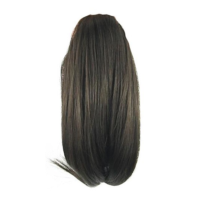  Clip In / On Pferdeschwanz Afro Pferdeschwanz / Anti-Rutsch-Greifer Echthaar Haarstück Haar-Verlängerung Glatt