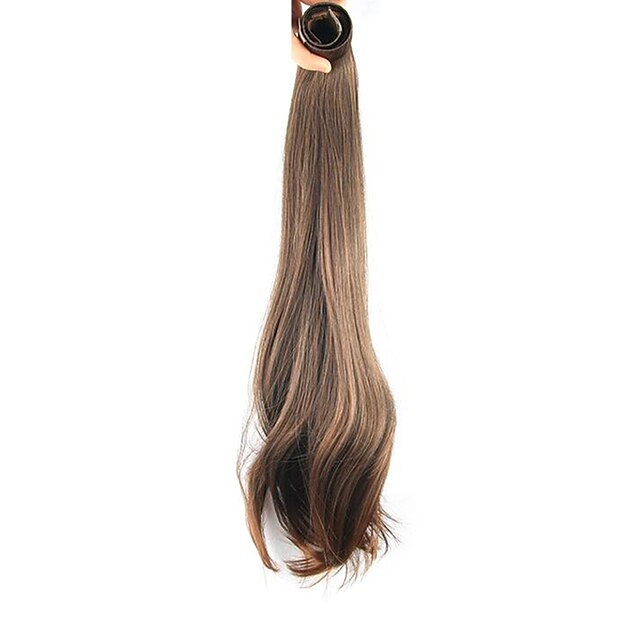  A Clipser Queue-de-cheval Élastique / Enrouler autour Cheveux Synthétiques Pièce de cheveux Extension des cheveux Droit