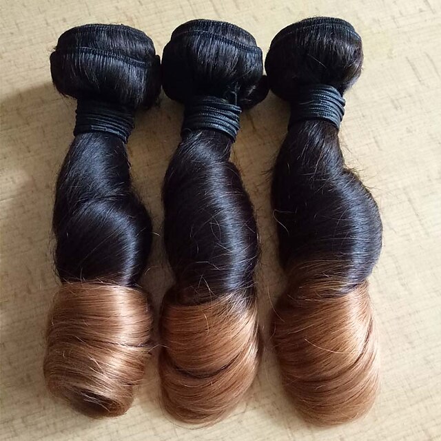  3 Bundles Brazilian Hair Wavy Human Hair Natural Color Hair Weaves / Hair Bulk Human Hair Weaves Human Hair Extensions