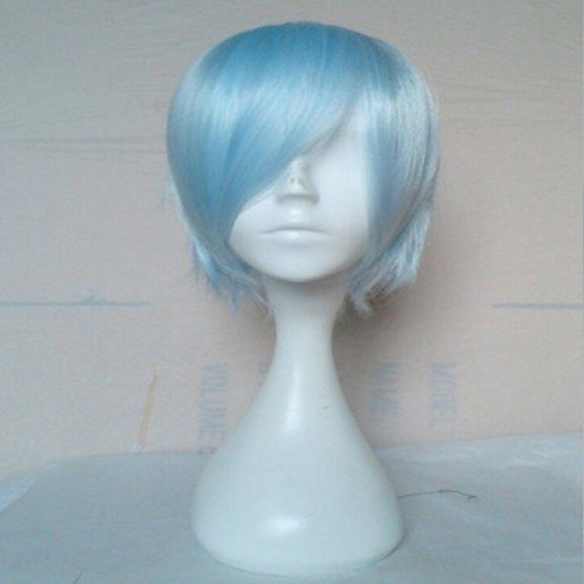  Cosplay Costume Wig Synthetic Wig Cosplay Wig Straight Straight Wig Short Light Blue Synthetic Hair Women's Blue hairjoy