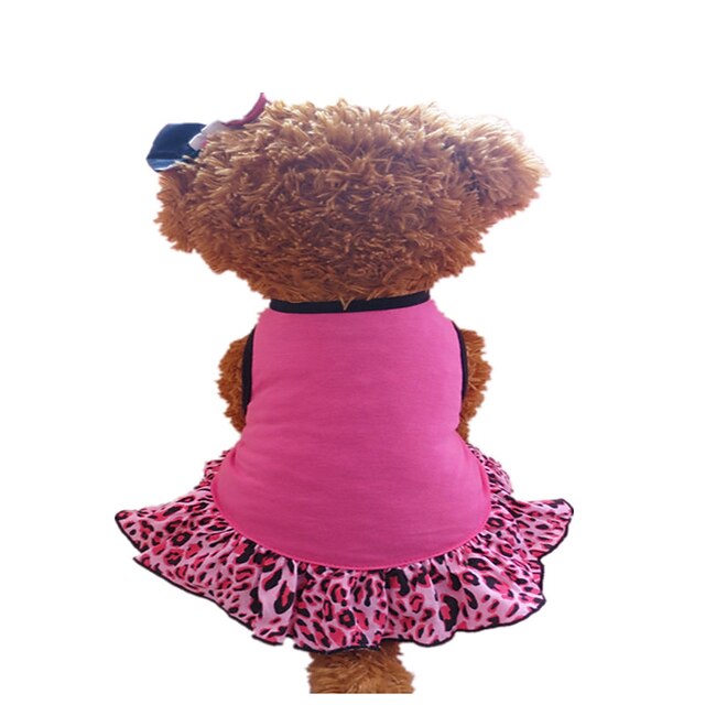  Dog Dress Dog Clothes Puppy Clothes Dog Outfits Fuchsia / Black Rose Costume for Girl and Boy Dog Cotton XXS S