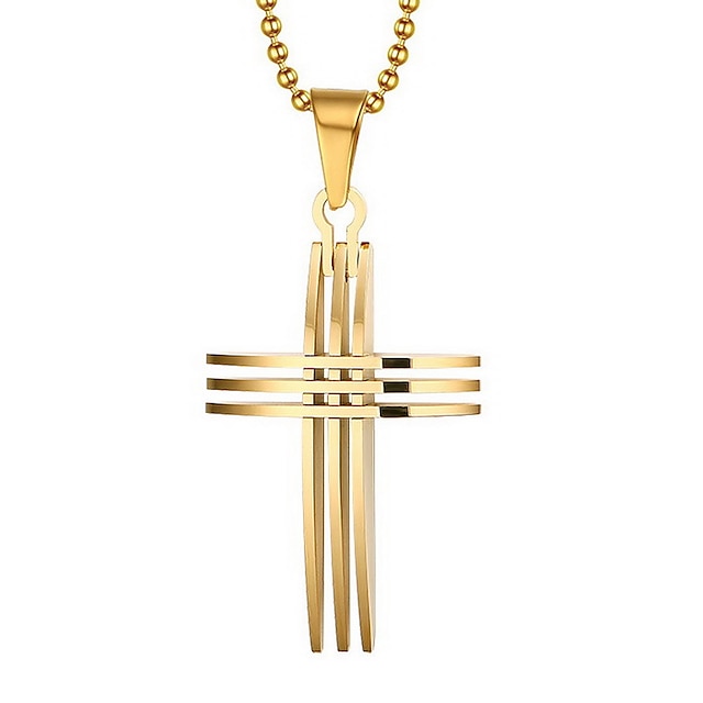 Herrn Pendant Halskette 18 karat vergoldet vergoldet Kreuz Personalisiert Europäisch Kreuz Gold Modische Halsketten Schmuck Für Alltag Normal