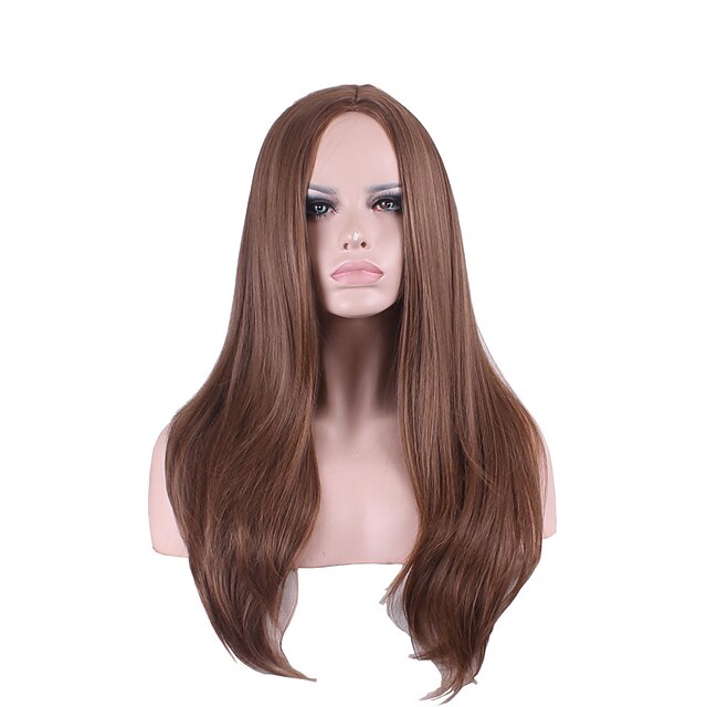  Synthetic Wig Straight Straight Wig Medium Length Black Brown Synthetic Hair Women's Black Brown