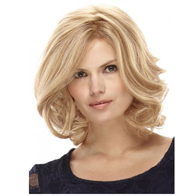  Perruque Synthétique Droit Droit crépu Style Sans bonnet Perruque Blond Blonde Cheveux Synthétiques Femme Blond Perruque