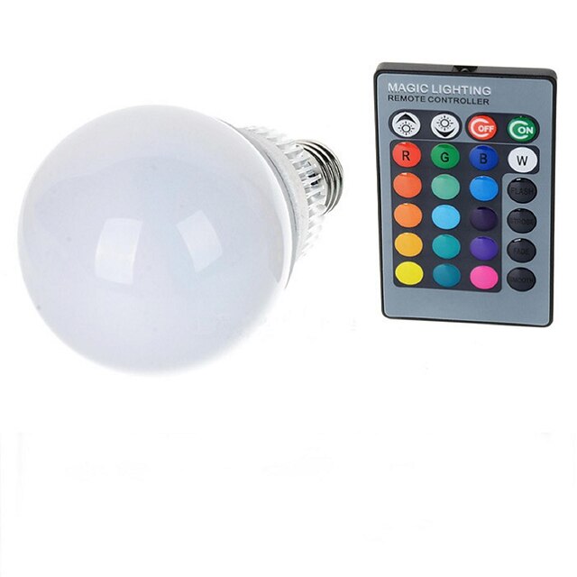  10 W LED gömbbúrás izzók 100-200 lm E26 / E27 A70 1 LED gyöngyök Nagyteljesítményű LED Távvezérlésű RGB 85-265 V / 1 db.