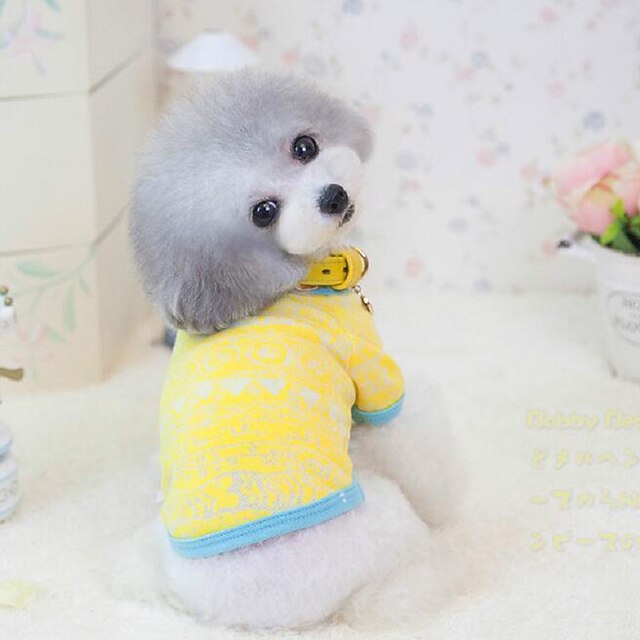  Hund T-shirt Solide Lässig / Alltäglich Hundekleidung Gelb Rosa Kostüm Baumwolle XS S M L XL