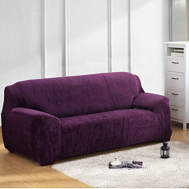  Moderne Polyester Housse de canapé, Elastique Couleur Pleine Literie