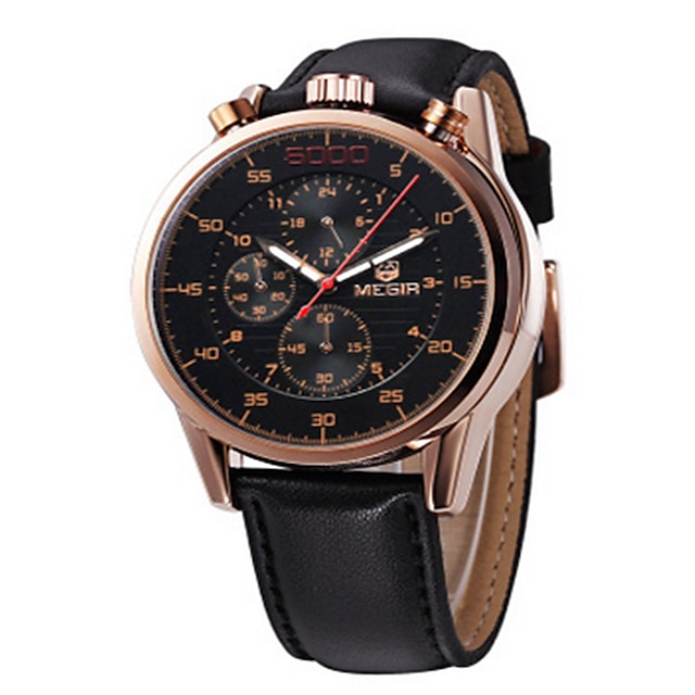  MEGIR® Men's Leather Band 30M Water Resistant Dress Sports Watch Jewelry Fashion Wrist Watch Cool Watch