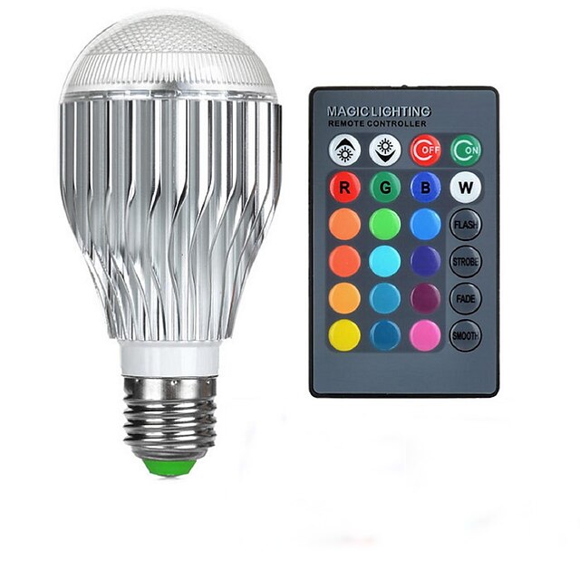  1pc 10 W Bombillas LED Inteligentes 750 lm E26 / E27 1 Cuentas LED LED de Alta Potencia Control Remoto Decorativa Gradiente de Color RGB 85-265 V / 1 pieza / Cañas