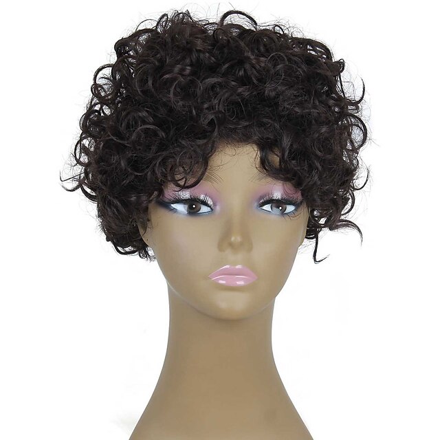  Syntetiske parykker Krøllet Afro Krøllet Afro Parykk Syntetisk hår Dame AISI HAIR