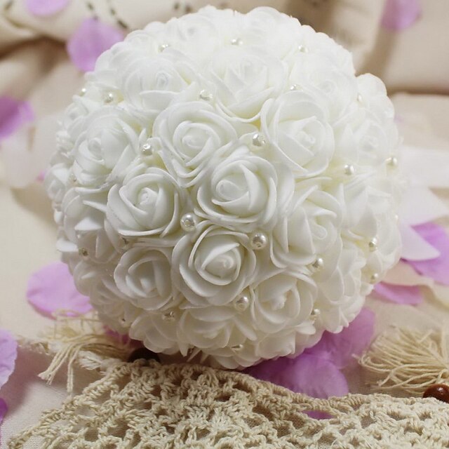  Fleurs de mariage Bouquets Mariage Perle / Mousse / Satin 23cm