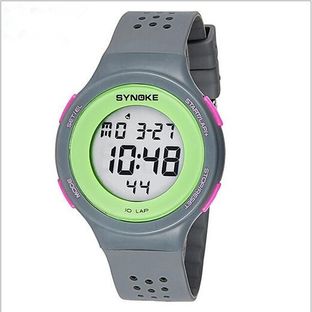  SYNOKE Men's Wrist Watch Digital Black / Red / Grey 30 m Water Resistant / Waterproof Alarm Calendar / date / day Digital Black Gray Red / Chronograph / Luminous / LCD