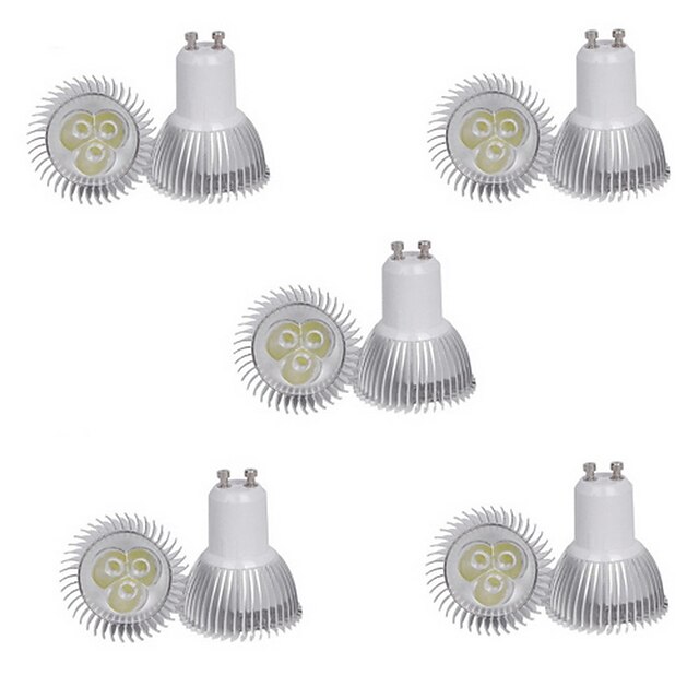  10pcs 3 W 250 lm GU10 LED-kohdevalaisimet 3 LED-helmet Teho-LED Koristeltu Lämmin valkoinen / Kylmä valkoinen 85-265 V / 10 kpl / RoHs