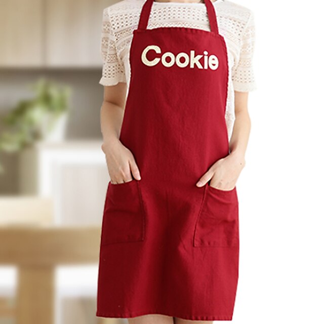  100% katoen schorten keuken koken met cookie stijl 2 kleuren (rood beige)