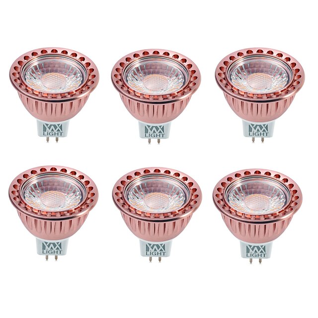  6pcs 8 W Focos LED 700-850 lm GU5.3(MR16) MR16 1 Cuentas LED COB Regulable Decorativa Blanco Cálido Blanco Fresco 12 V / 6 piezas / Cañas