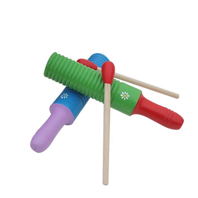  עץ כלי הקשה אדום / ירוק / צהוב / כחול לילדים כל צעצוע כלי נגינה