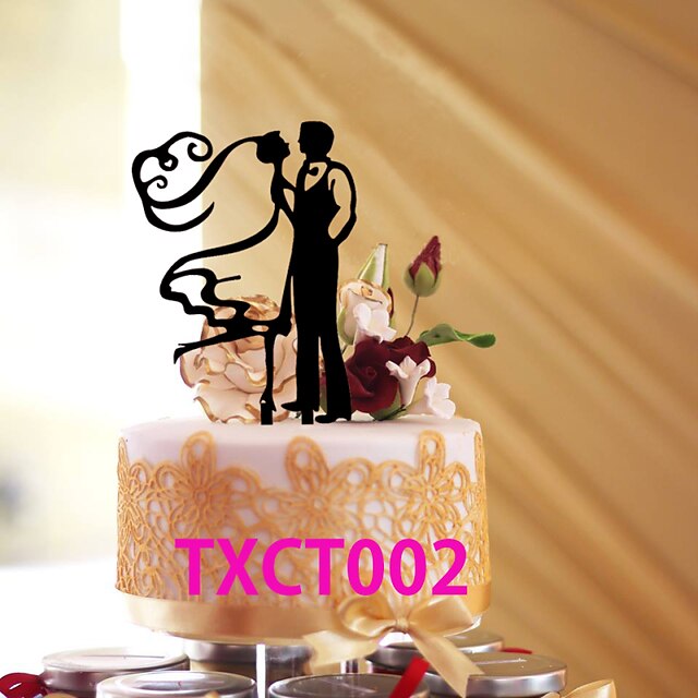  Cake Topper Classic Theme Classic Couple Acrylic Wedding with 1 pcs OPP