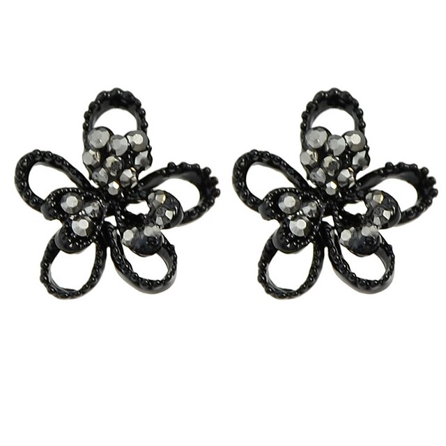  Stud Earrings Flower Earrings Jewelry Black For Daily Casual