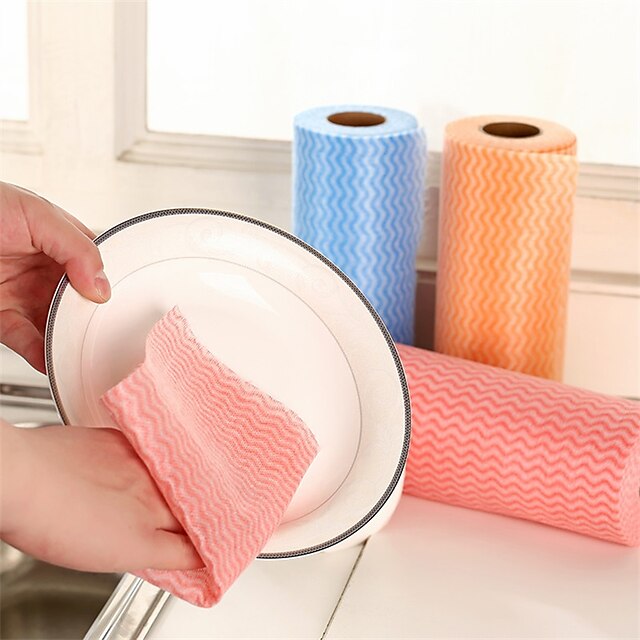  Multicolor Non-woven Fabrics Disposable Clean Cloth 50 Pieces per Reel