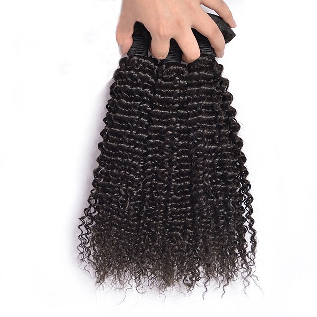  3 pakker Malaysisk hår Kinky Curly Krøllete Weave Ekte hår Menneskehår Vevet Hårvever med menneskehår Hairextensions med menneskehår / Kinky Krøllet