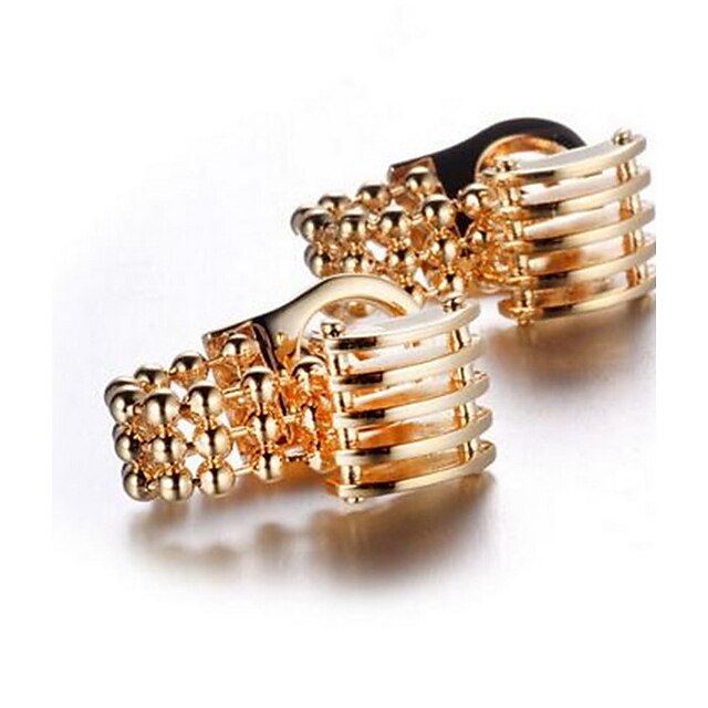  Golden Cufflinks Alloy Work / Casual Unisex Costume Jewelry For