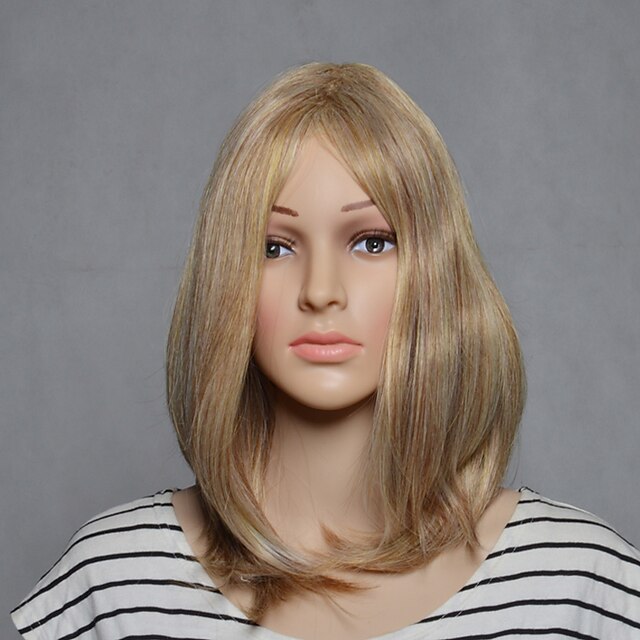  Synthetische Perücken Glatt Gerade Perücke Blond Kurz Blondine Synthetische Haare Damen Blond