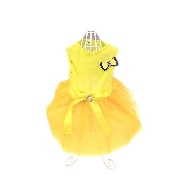  Chat Chien Robe Vêtements pour chiots Dentelle Anniversaire Vacances Anniversaire Vêtements pour Chien Vêtements pour chiots Tenues De Chien Blanche Noir Jaune Costume pour fille et garçon chien Coton