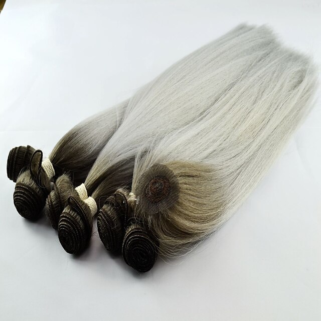  heißer Verkauf synthetische yaki Welle T1b / Silber Haar spinnt Haarverlängerung
