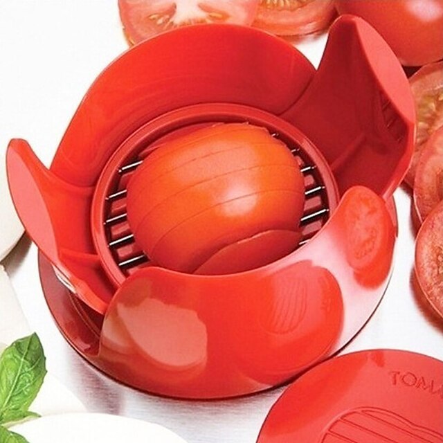  Nueva novedad herramientas de cocina de acero inoxidable manual tomate máquina de cortar frutas hortalizas cortadora astilladora