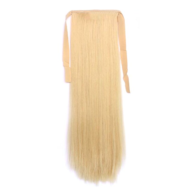  linbleke lengde 60cm syntetisk bind typen lang rett hår parykk kjerringrokk (farge 86)