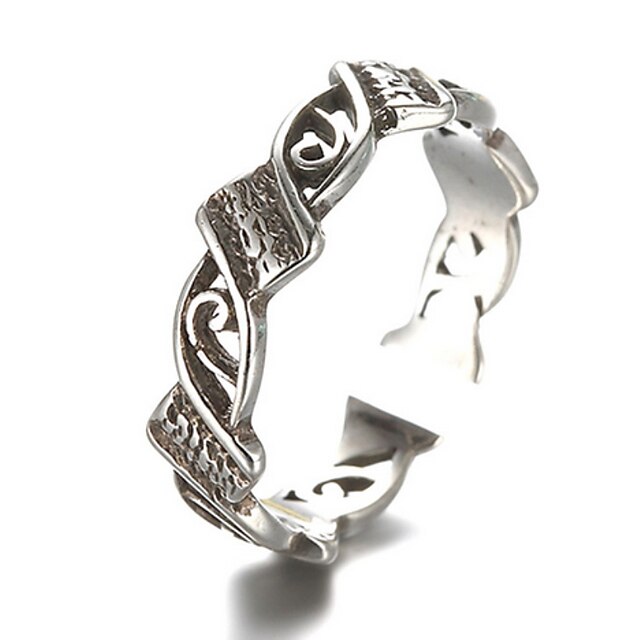  Anéis Fashion / Ajustável Diário / Casual Jóias Prata de Lei Feminino / Masculino Anéis Meio Dedo / Anéis Grossos 1pç,Tamanho Único