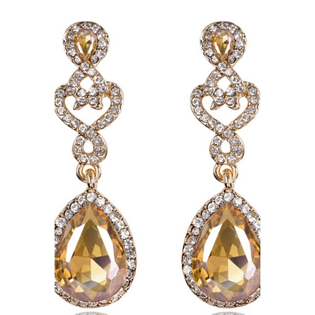  Women's White Crystal Drop Earrings Cubic Zirconia Earrings Jewelry White / Burgundy / Champagne For 1pc