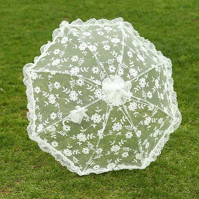  Hochzeit Spitzen Regenschirm ca.75cm Metall ca.72cm