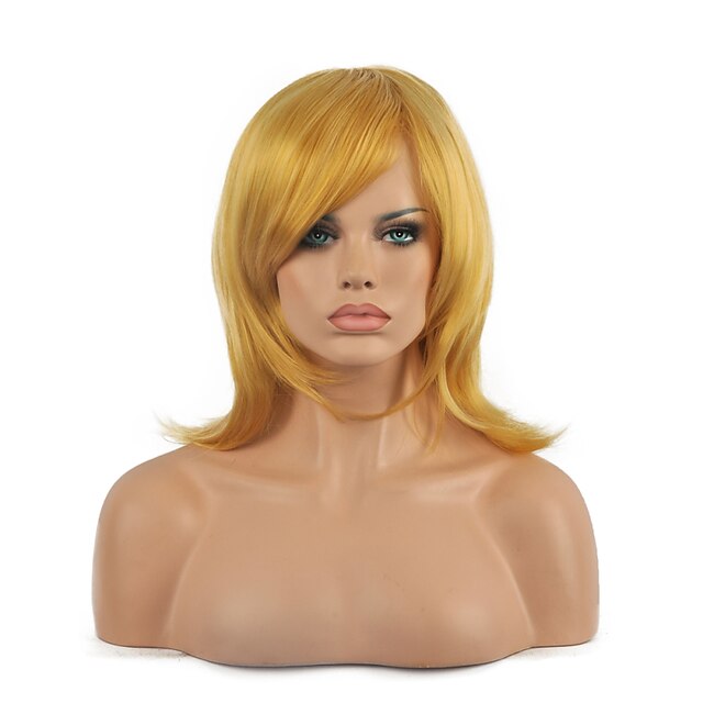  Perruque Synthétique Droit Style Sans bonnet Perruque Blonde Cheveux Synthétiques Femme Perruque Perruque Halloween