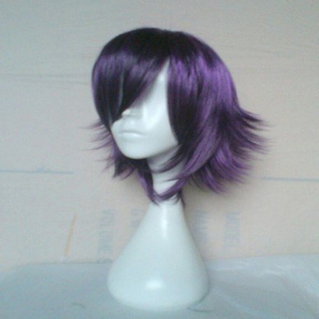  pelucas púrpuras para hombres peluca sintética peluca recta recta pelo sintético púrpura corto hairjoy púrpura