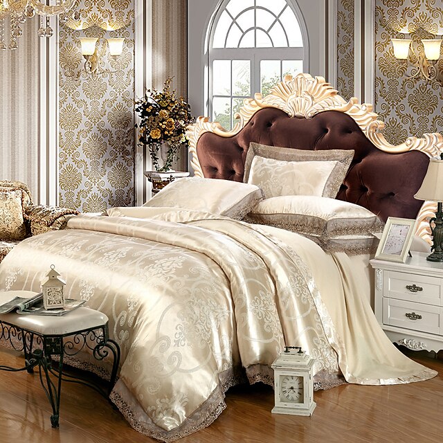  Yuxin®Tencel Fabric Modal Satin Jacquard Bedding Wedding Suite 4 Piece   1.5m-1.8m/2.0m  bed  Bedding Set