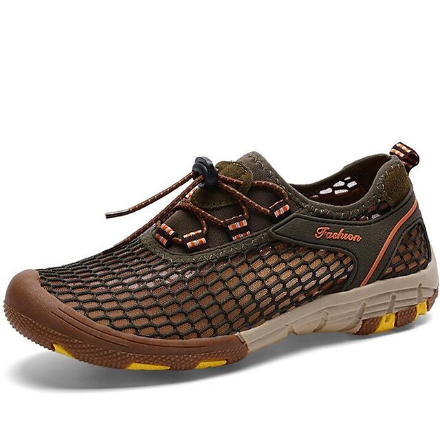  Men's Hiking Shoes Casual Shoes Water Shoes Waterproof Anti-Slip Cushioning Ventilation Fishing Leisure Sports Backcountry Spring Summer Fall Brown Army Green Gray / Round Toe