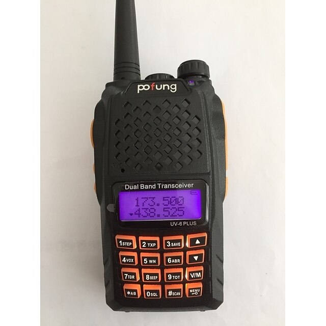  BAOFENG UV-6 PLUS Handheld / Digital Voice Prompt / Dual Band / Dual Display 1.5KM-3KM 1.5KM-3KM 128 1800 mAh 7 W Walkie Talkie Two Way Radio