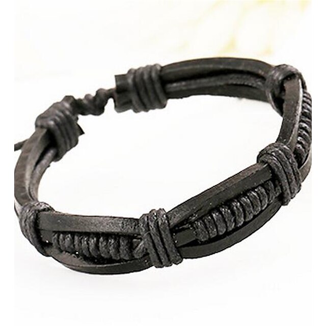  Herrn Damen Lederarmbänder Leder Armbänder Schmuck Schwarz / Braun Für Hochzeit Party Alltag Normal Sport