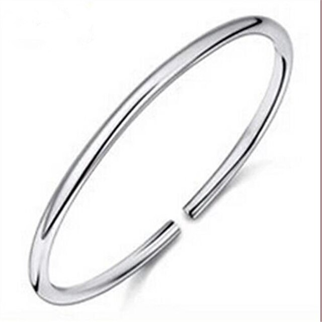  Women's Bracelet Bangles Cuff Bracelet Ladies Sterling Silver Bracelet Jewelry Silver For Christmas Gifts Wedding Party Daily / Silver Plated