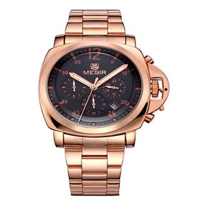  Herren Armbanduhr Quartz Armbanduhren für den Alltag Edelstahl Band Schwarz Marke