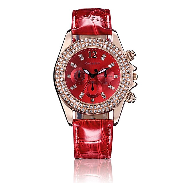  Mulheres Relógio Elegante Quartzo Couro PU Acolchoado Preta / Branco / Vermelho 30 m Relógio Casual Analógico Branco Preto Vermelho