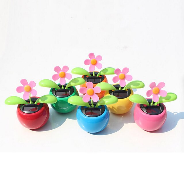  acasă decorarea plantelor de flori de energie solară se deplasează dansează floare floare leagăn masina jucărie cadou