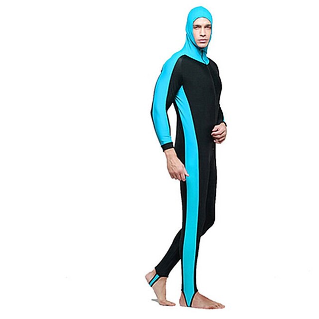  Men's Rash Guard Dive Skin Suit SPF30, UV Sun Protection, Quick Dry Chinlon Full Body Swimwear Beach Wear Diving Suit Classic Front Zip Swimming / Snorkeling