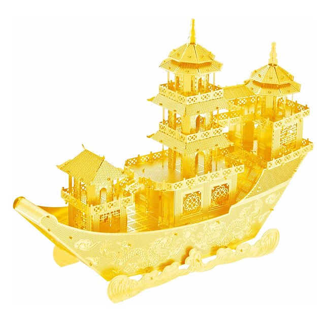  3D - Puzzle Holzpuzzle Metallpuzzle Schiff Chinesisches altes Schiff Heimwerken Edelstahl Chinesischer Stil Spielzeuge Geschenk