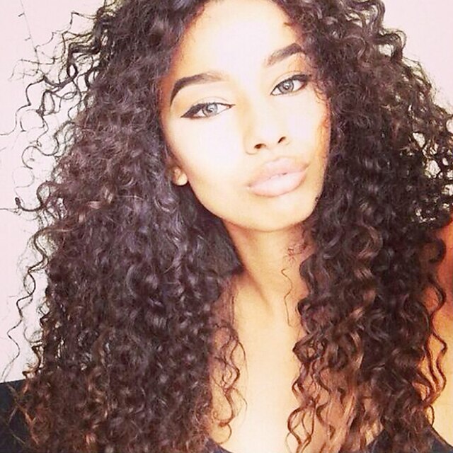  Human Hair Unprocessed Human Hair Full Lace Lace Front Wig style Brazilian Hair Kinky Curly Wig 130% Density 8-26 inch with Baby Hair Natural Hairline African American Wig 100% Hand Tied Women's