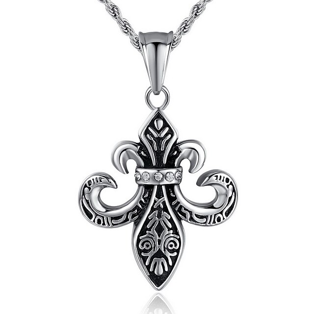  Men's Pendant Necklace Pendant Titanium Steel Cross Punk Black Necklace Jewelry For Party Daily Casual