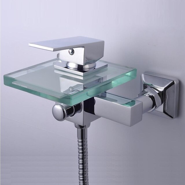  Bathtub Faucet - Contemporary Chrome Tub And Shower Ceramic Valve Bath Shower Mixer Taps / Single Handle Two Holes